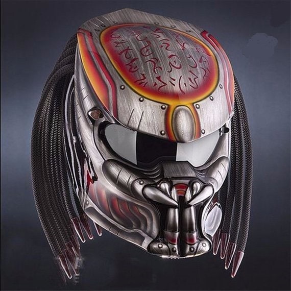 Toller Custom Predator Motorrad Helm Wars Style | Dot Und Ece Geprüft von LuxBearCustom