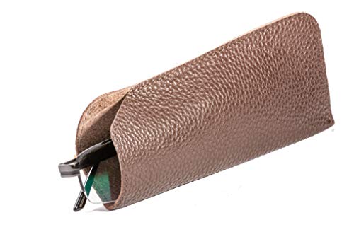 LuxCase Glasses case soft Helsinki” Genuine Leather Handmade Eyeglass Case Sunglasses Eyewear Protective Holder day glasses reading men women unisex ((Brown) von LuxCase