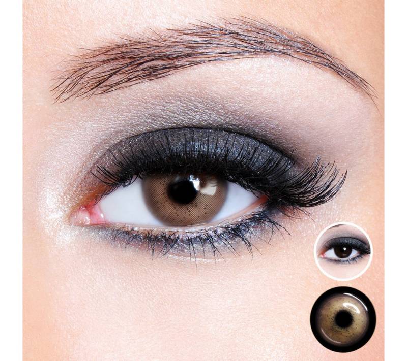 LuxDelux Farblinsen Love Potion - hellbraune weiche farbige Kontaktlinsen mit Box, Weiche Farblinsen von LuxDelux