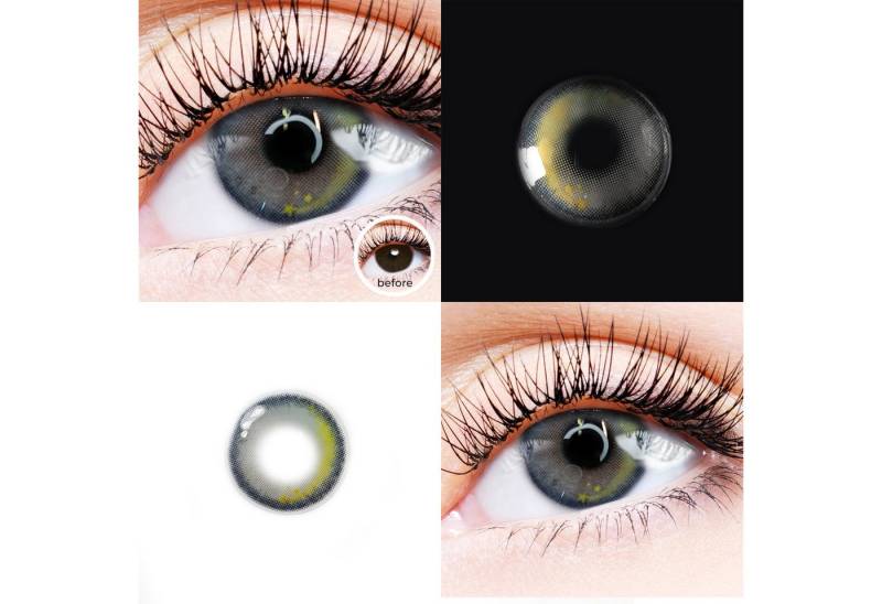 LuxDelux Farblinsen Moonlight Gray - Kontaktlinsen farbig grau für Anime Charakter, Weiche Farblinsen LuxDelux Farblinsen Moonlight Gray - Kontaktlinsen farbig grau für Anime Charakter, Weiche Farblinsen von LuxDelux