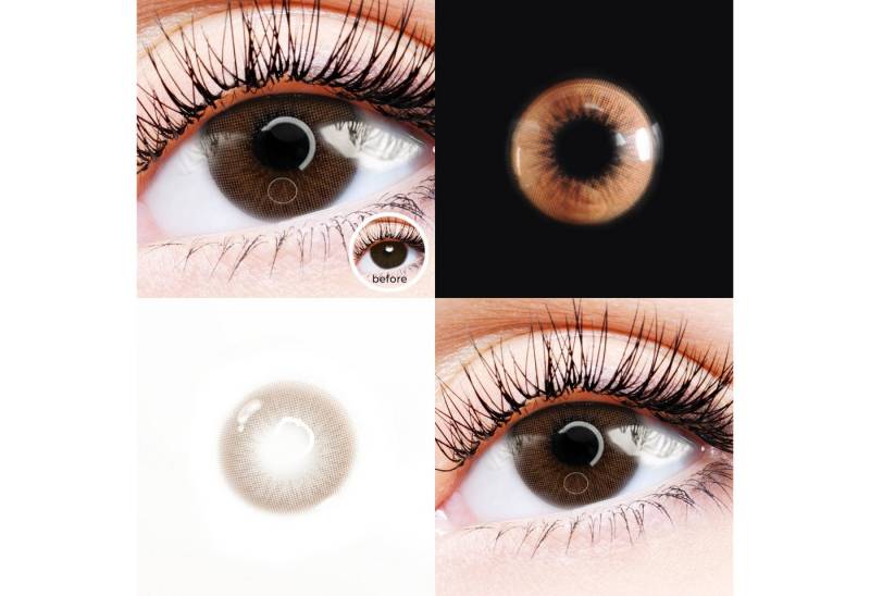 LuxDelux Farblinsen Victory Fun - farbige Kontaktlinsen - leichte Deckkraft in Rosa Light, Weiche Farblinsen von LuxDelux