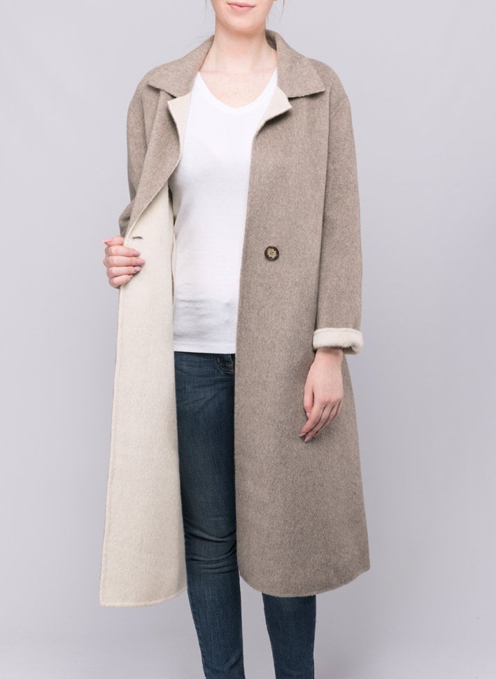 Hand Schwenkst Beige Doppel-Layer 100% Wollcoat Hand Schwenkst Beige Doppel-Layer 100% Wollcoat von LuxFashionStudio