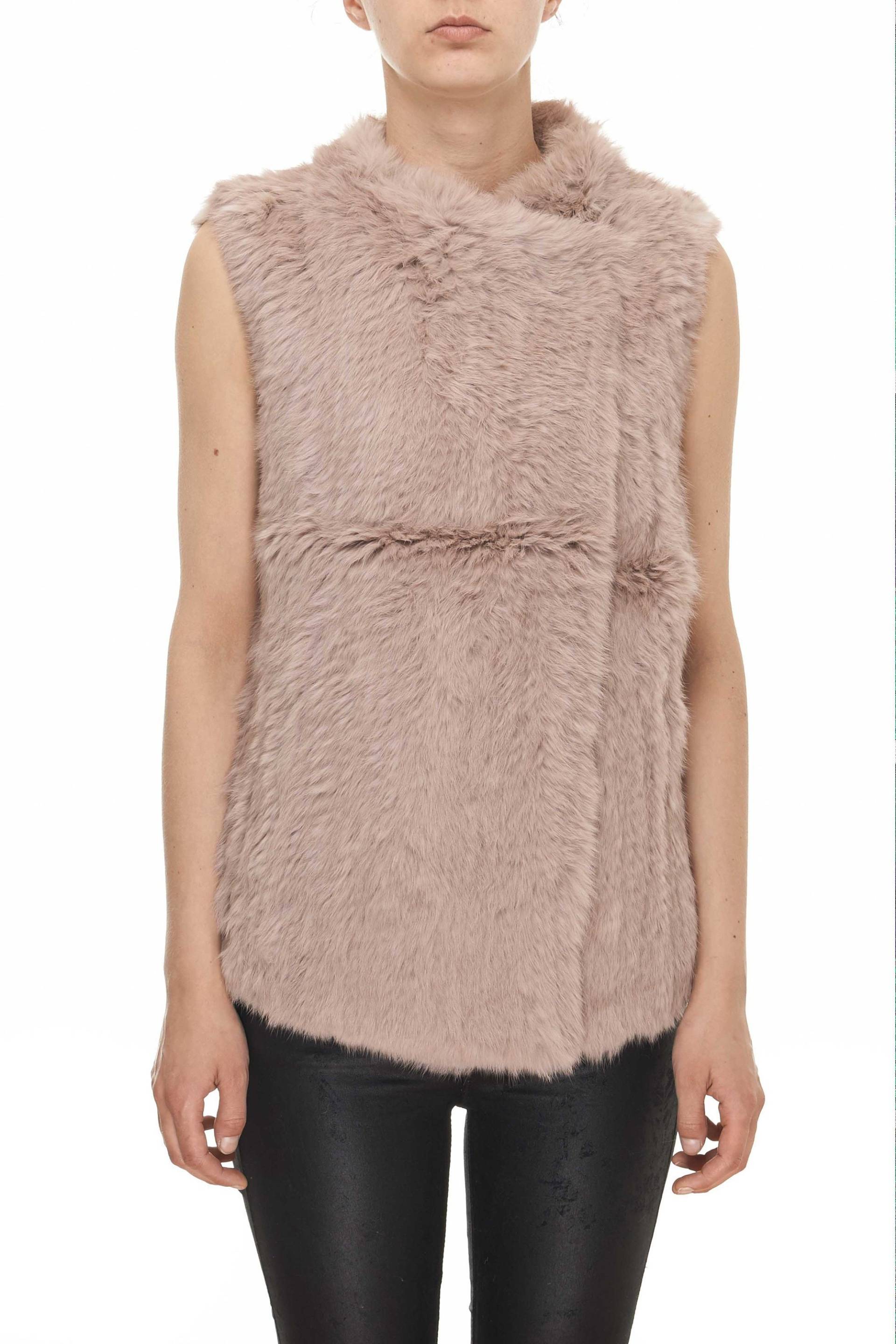 stricken Kaninchen Pelz Beige Gilet stricken Kaninchen Pelz Beige Gilet von LuxFashionStudio