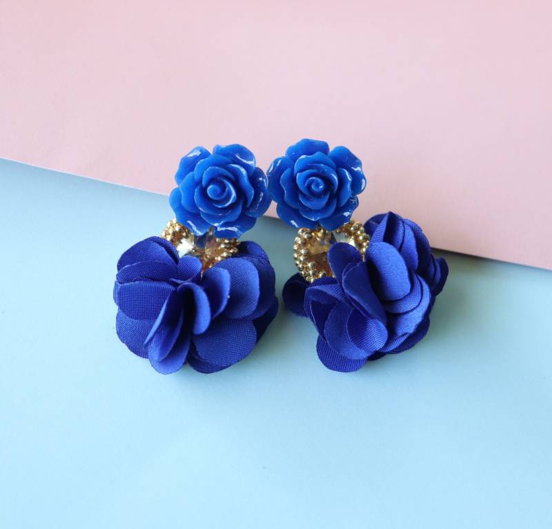 Königsblaue Blumen Quasten Ohrringe Perlen Boho Schmuck Königsblaue Blumen Quasten Ohrringe Perlen Boho Schmuck von LuxStoreDr