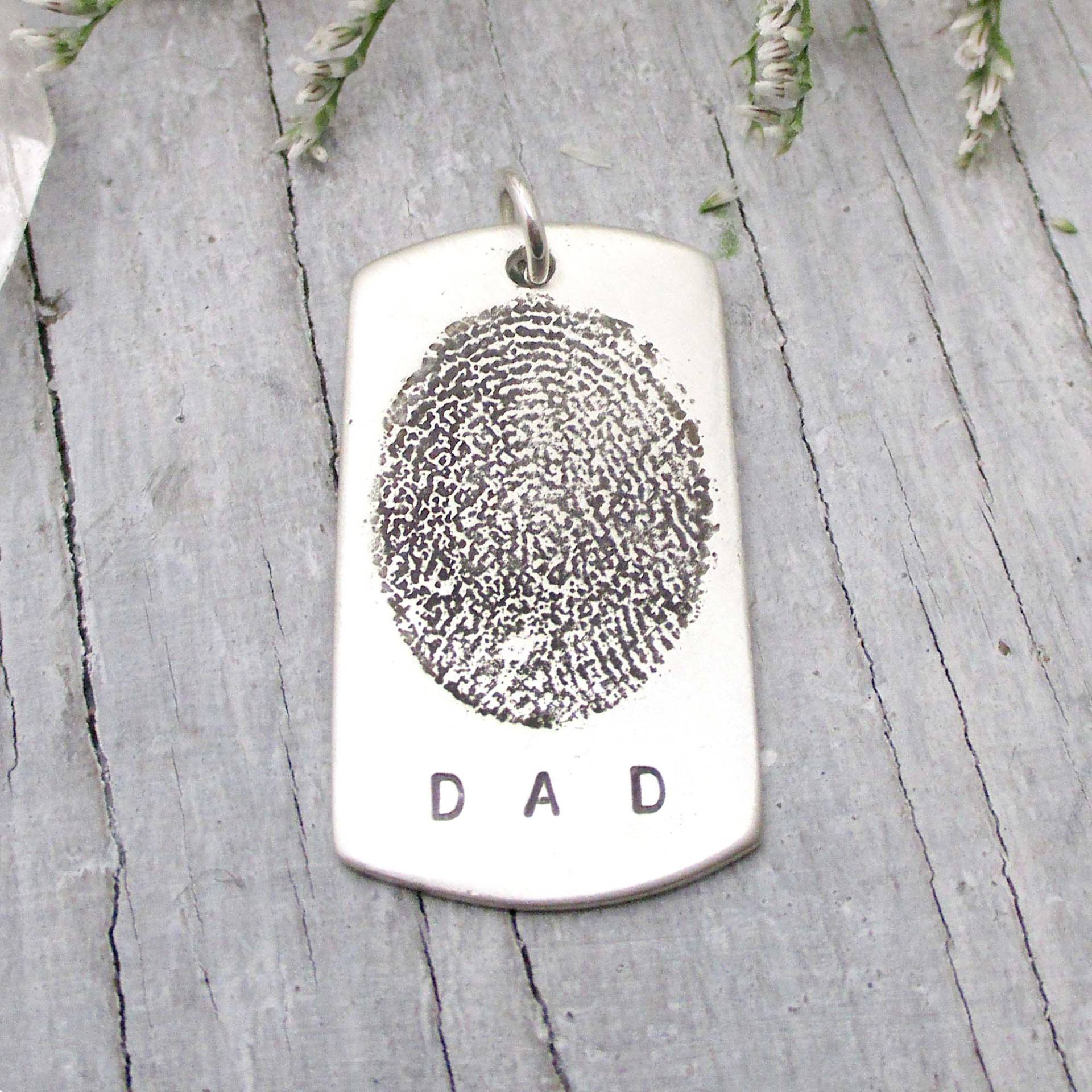 Hundemarke Personalisierter Fingerabdruck Anhänger in Sterling Silber Von Flat Ink Print, Gedenkschmuck, Fingerabdruck, Für Männer Hundemarke Personalisierter Fingerabdruck Anhänger in Sterling Silber Von Flat Ink Print, Gedenkschmuck, Fingerabdruck, Für Männer von LuxeDesignJewellery