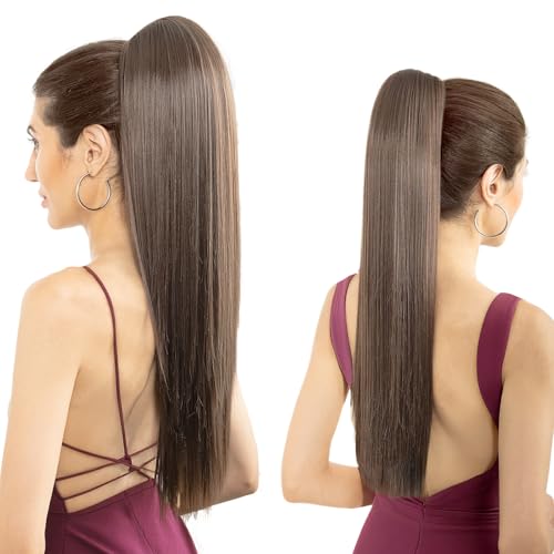 LuxeHair Pferdeschwanz-Extensions, gerade, 61 cm lang, Haarklammer, Haarklammer, Haarklammer, Pferdeschwanz-Haarteil für Frauen, Farbe LuxeHair Pferdeschwanz-Extensions, gerade, 61 cm lang, Haarklammer, Haarklammer, Haarklammer, Pferdeschwanz-Haarteil für Frauen, Farbe von LuxeHair