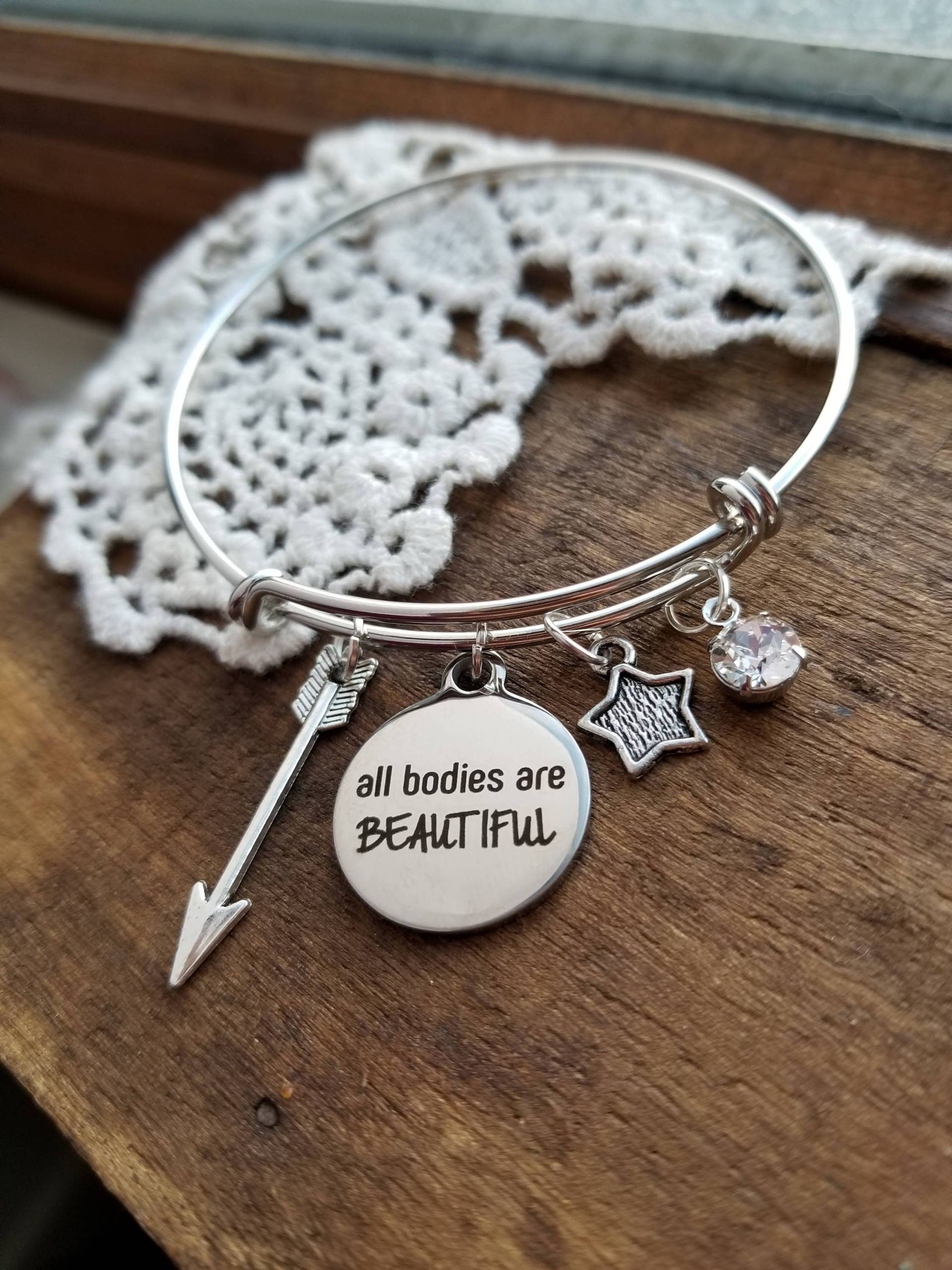 Alle Körper Sind Schön Charm Armband | Body Positive Schmuck | Bopo Geschenk Für Teen, Mädchen Selbstliebe-Inspirierendes von LuxedesignsbySarah