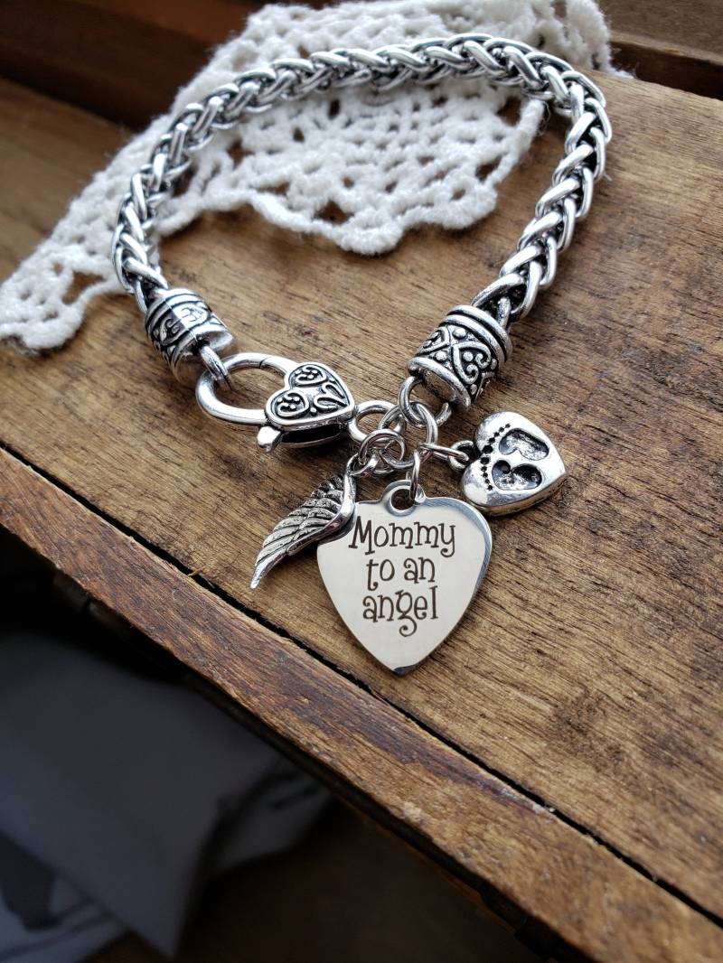 Fehlgeburtsschmuck, Säuglingsverlustschmuck, Baby-Gedenkgeschenk, Mama Zu Einem Engel Charm Armband, Regenbogenbaby, Fehlgeburt Schmuck Fehlgeburtsschmuck, Säuglingsverlustschmuck, Baby-Gedenkgeschenk, Mama Zu Einem Engel Charm Armband, Regenbogenbaby, Fehlgeburt Schmuck von LuxedesignsbySarah