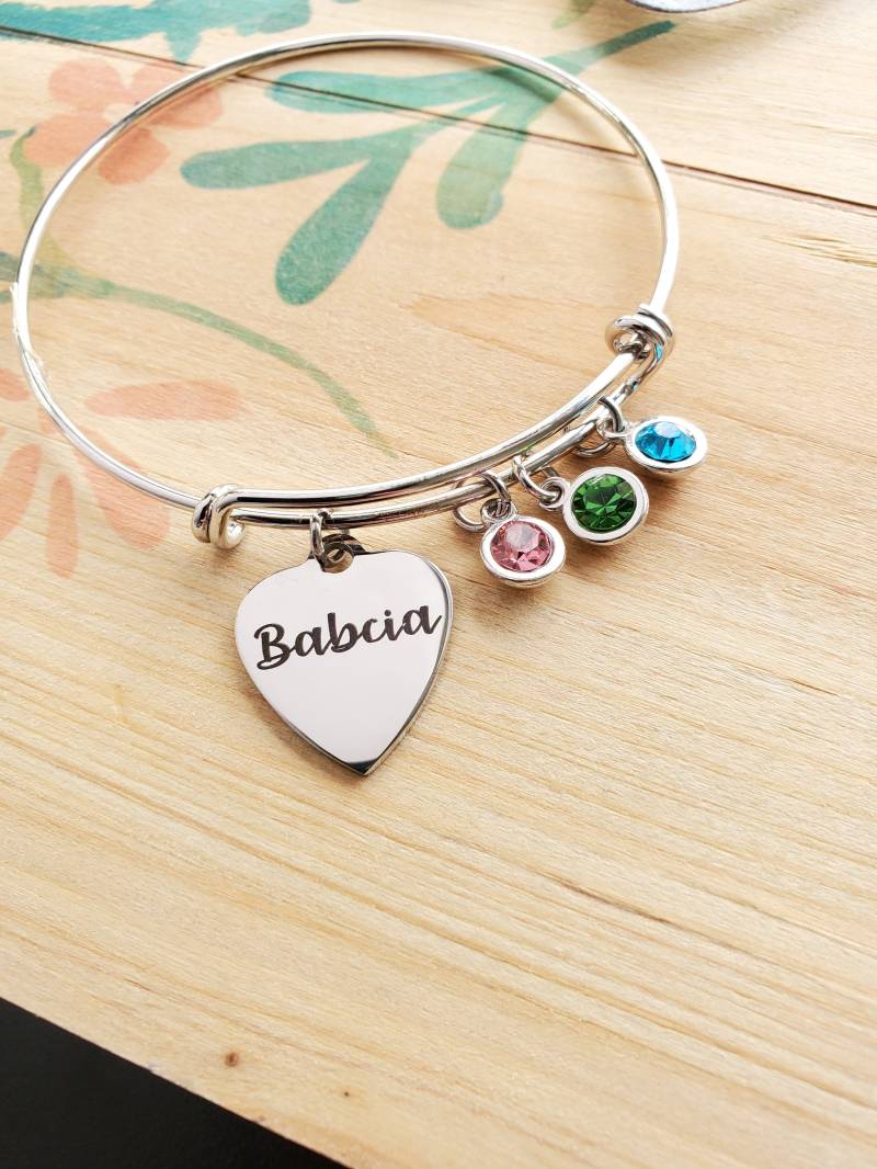Geschenk Für Babcia, Babcia Schmuck, Geburtsstein Armband, Oma, Personalisiertes Stammbaum Schmuck von LuxedesignsbySarah