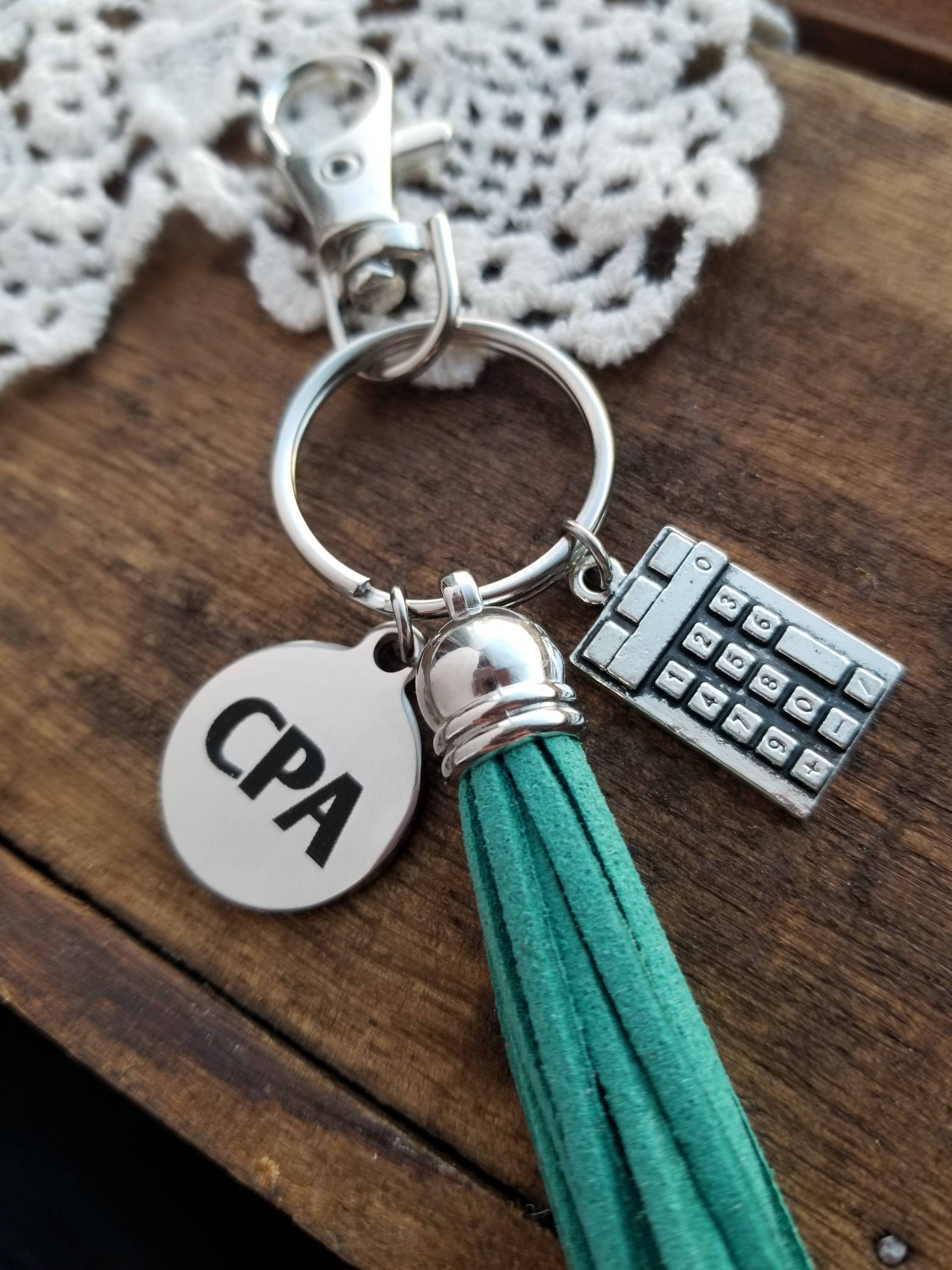 Geschenk Für Buchhalter Cpa Zertifizierte Wirtschaftsprüfer Schlüsselanhänger, Charm Abschlussgeschenk von LuxedesignsbySarah