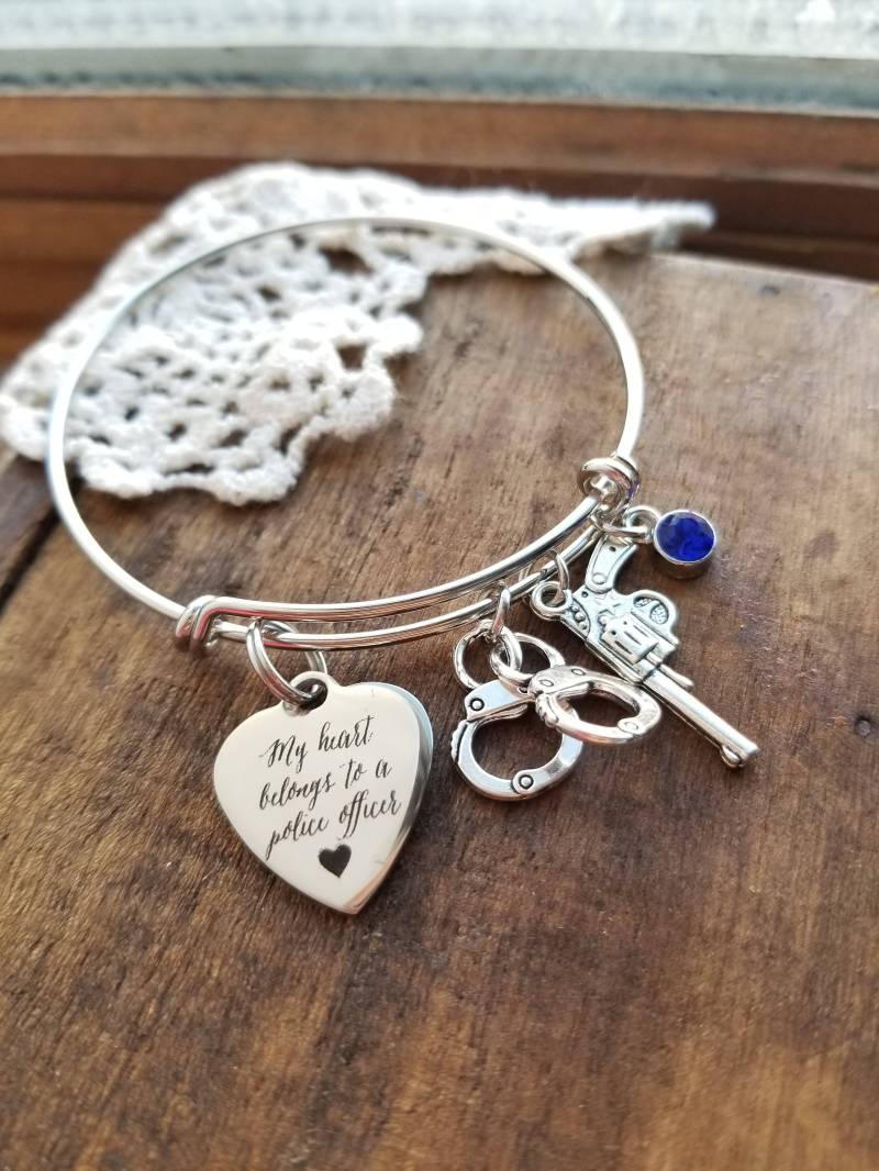 Geschenk Für Polizei Frau, Mein Herz Gehört Einem Polizisten, Armband, Blaue Leben Angelegenheit Schmuck, Frau Geschenk, Dünne Linie Schmuck von LuxedesignsbySarah