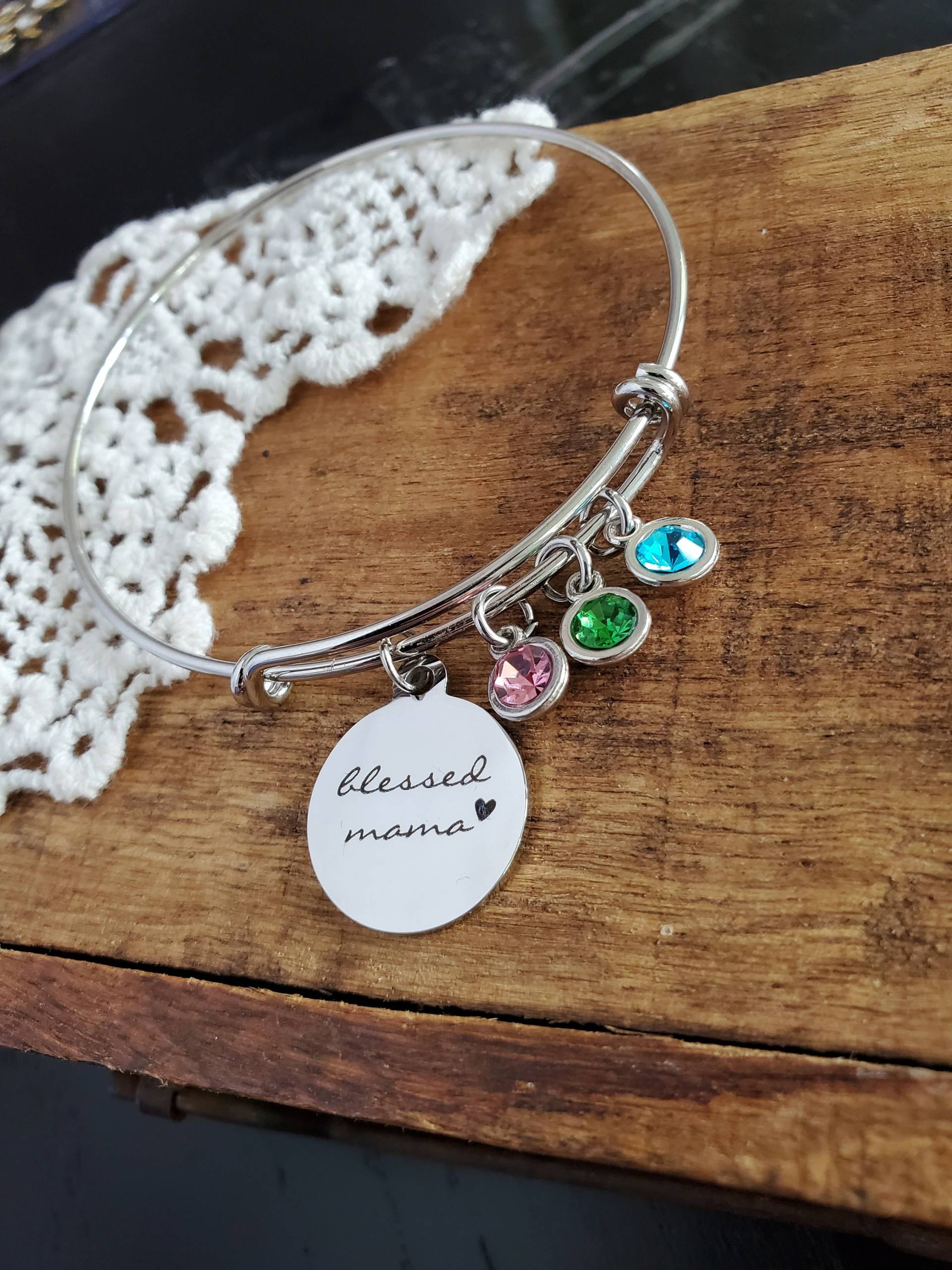 Gesegnete Mama Bettelarmband, Personalisiertes Geburtsstein Armband Für Mama, Mutters Armband, Geschenk Push Geschenk, Mutter Gesegnete Mama Bettelarmband, Personalisiertes Geburtsstein Armband Für Mama, Mutters Armband, Geschenk Push Geschenk, Mutter von LuxedesignsbySarah