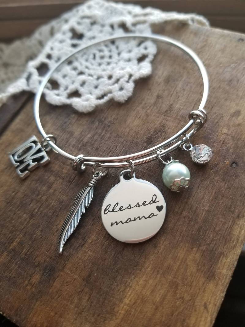 Gesegnete Mama Schmuck, Gesegnete Armband, Geschenk Für Neue Mutter, Neues Baby, Schmuck Made von LuxedesignsbySarah