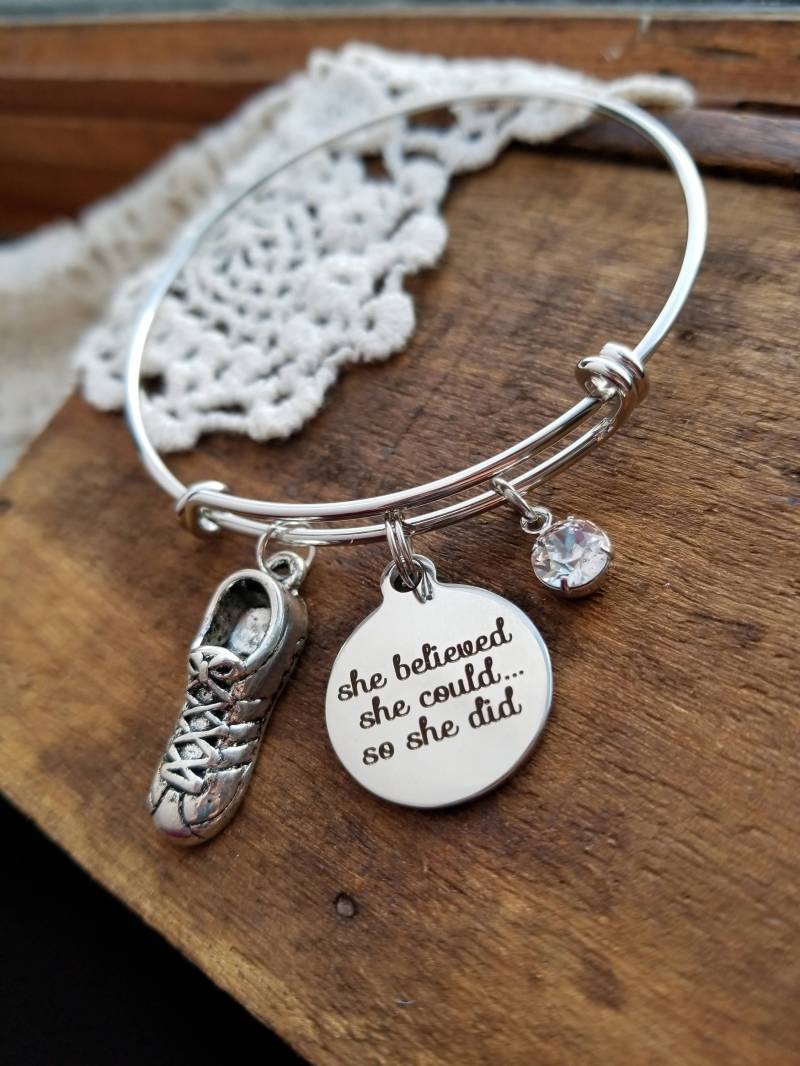 Gewicht-Verlust-Schmuck, Geschenk Für Trainer, Sie Glaubte, Könne So Tat Armband, Fitness-Armband, Läufer von LuxedesignsbySarah