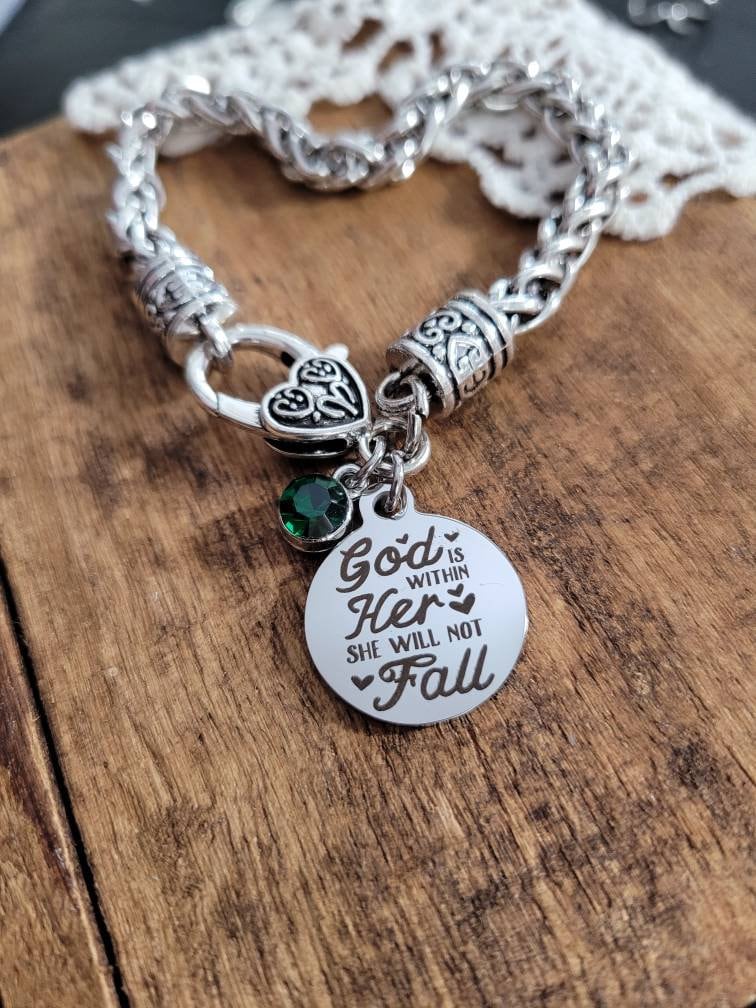 Gott Ist in Ihr, Sie Wird Nicht Fallen, Geschenk Für Mädchen, Religiöses Teenager, Konfirmationsschmuck, Christliches Teenager-Mädchen, Christian von LuxedesignsbySarah