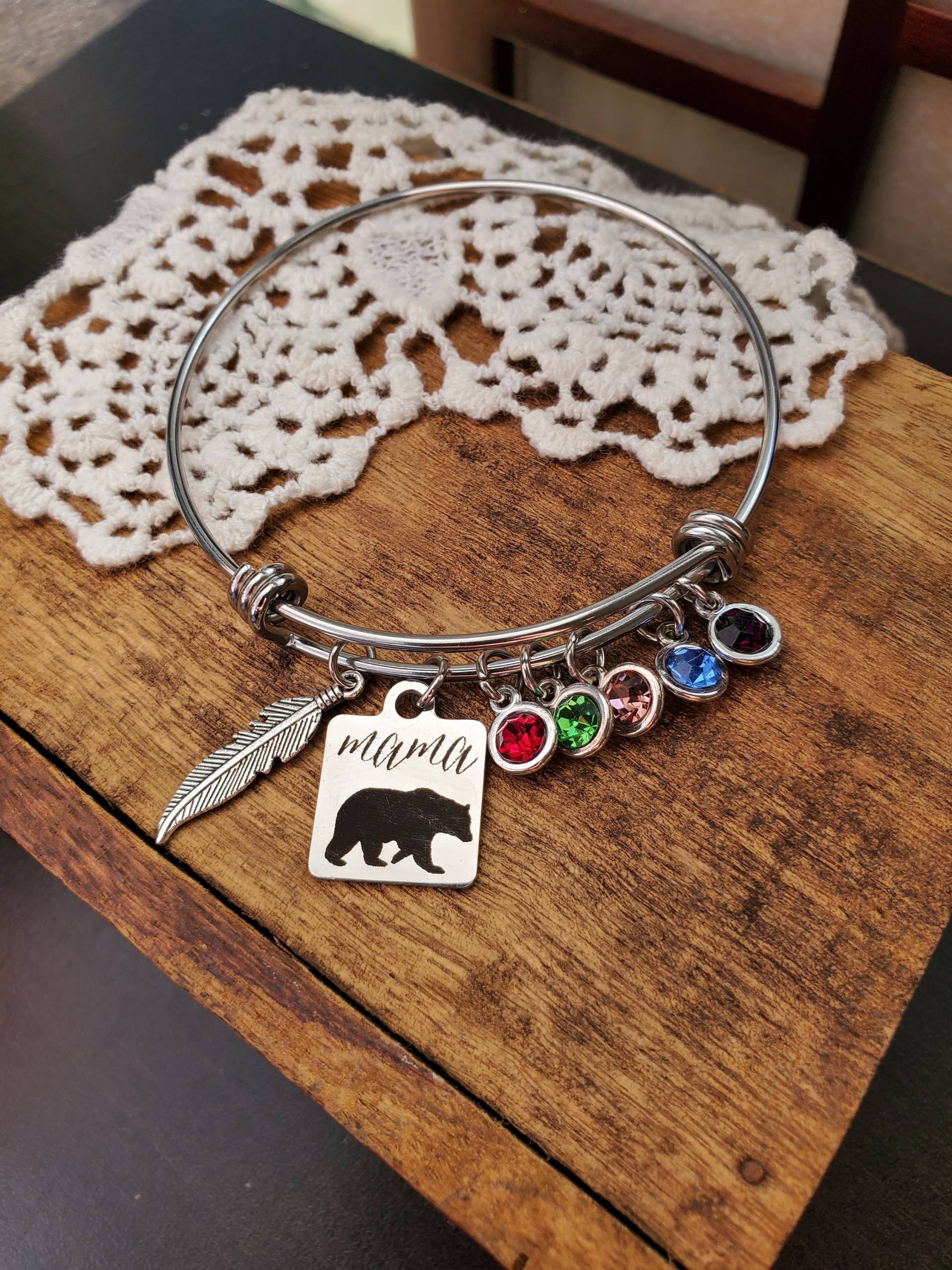 Mama Bär Armband, Schmuck, Personalisierte Geburtsstein Geschenk Für Bär, Mama, Armband Mama Bär Armband, Schmuck, Personalisierte Geburtsstein Geschenk Für Bär, Mama, Armband von LuxedesignsbySarah