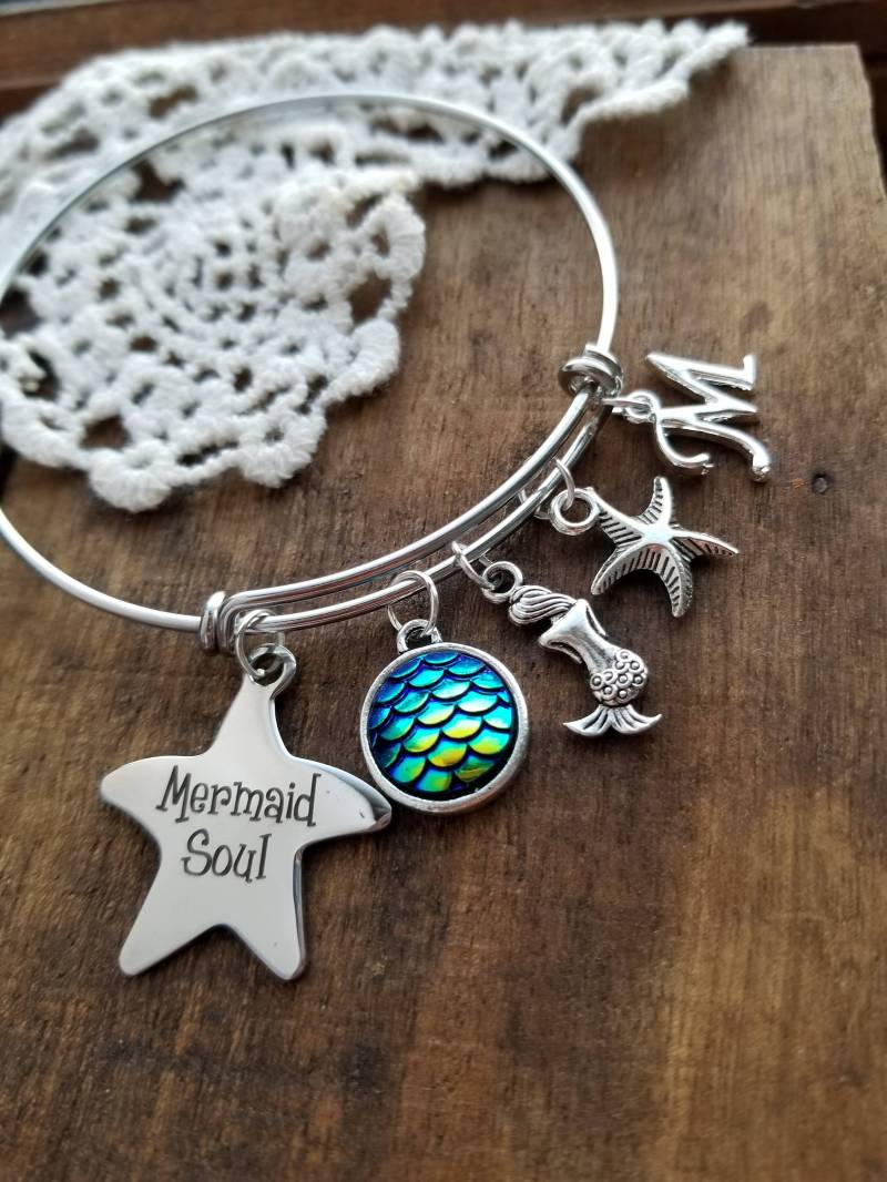 Personalisierte Meerjungfrau Armband, Geschenk Für Teenager-Mädchen, Soul Charm, Personalisierte Geschenke, Personalisierter Schmuck von LuxedesignsbySarah