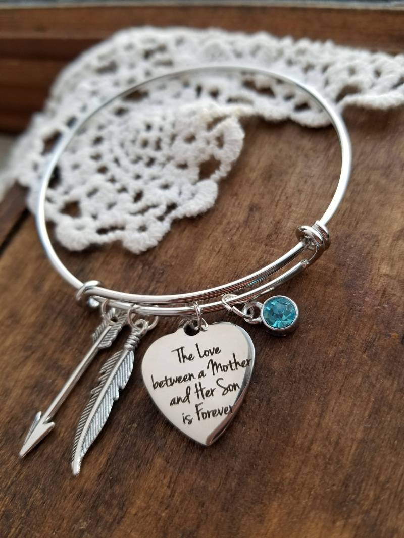 Personalisiertes Geschenk Für Mama, Mutterliebe Armband, Mutter Geburtsstein Bettelarmband, Familien Baum Und Sohn von LuxedesignsbySarah