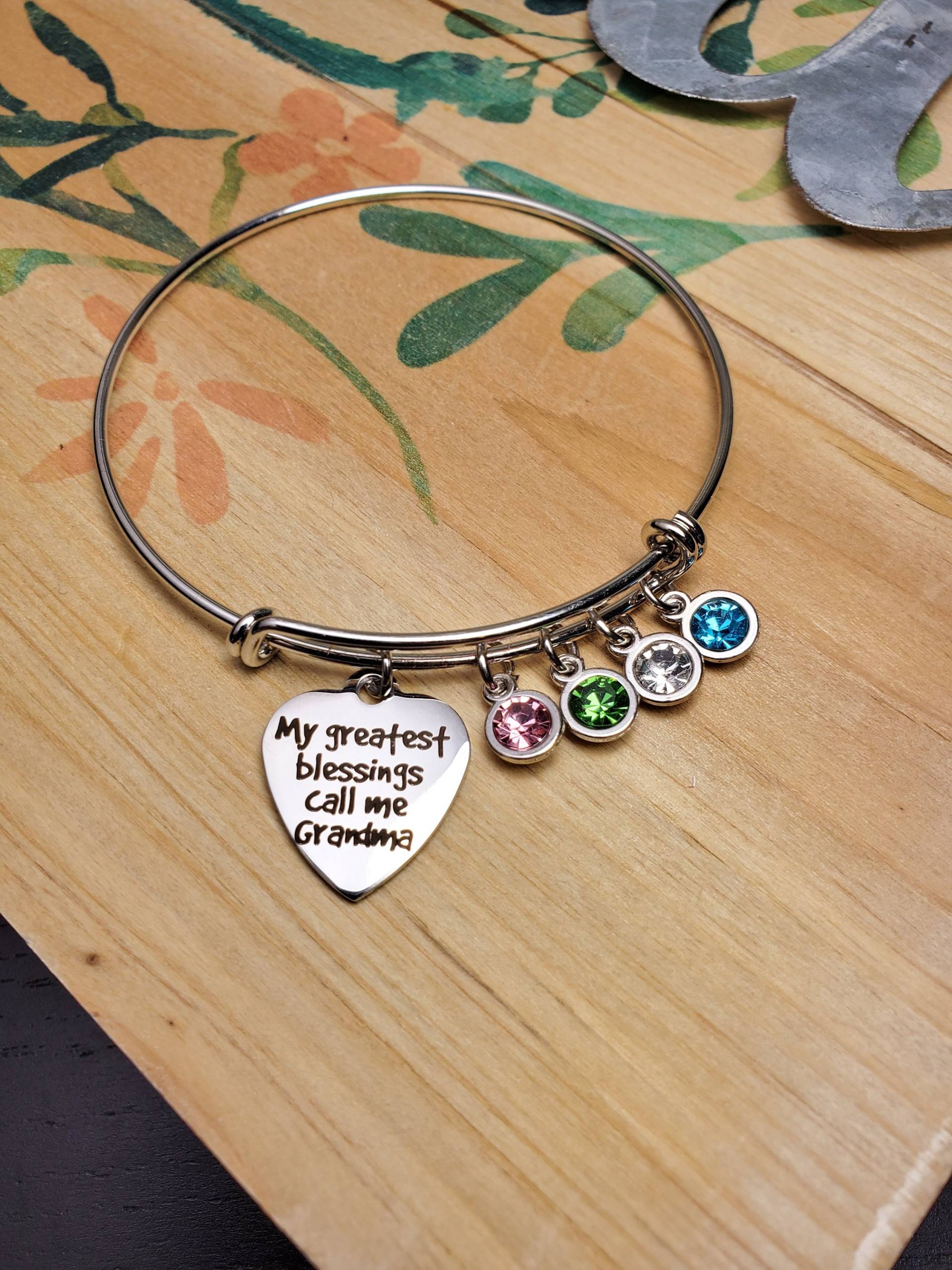 Personalisiertes Geschenk Für Oma, Großmutter, Oma Geburtsstein Bettelarmband, Großmutter Armband, Mein Größter Segen Ruf Mich An Personalisiertes Geschenk Für Oma, Großmutter, Oma Geburtsstein Bettelarmband, Großmutter Armband, Mein Größter Segen Ruf Mich An von LuxedesignsbySarah