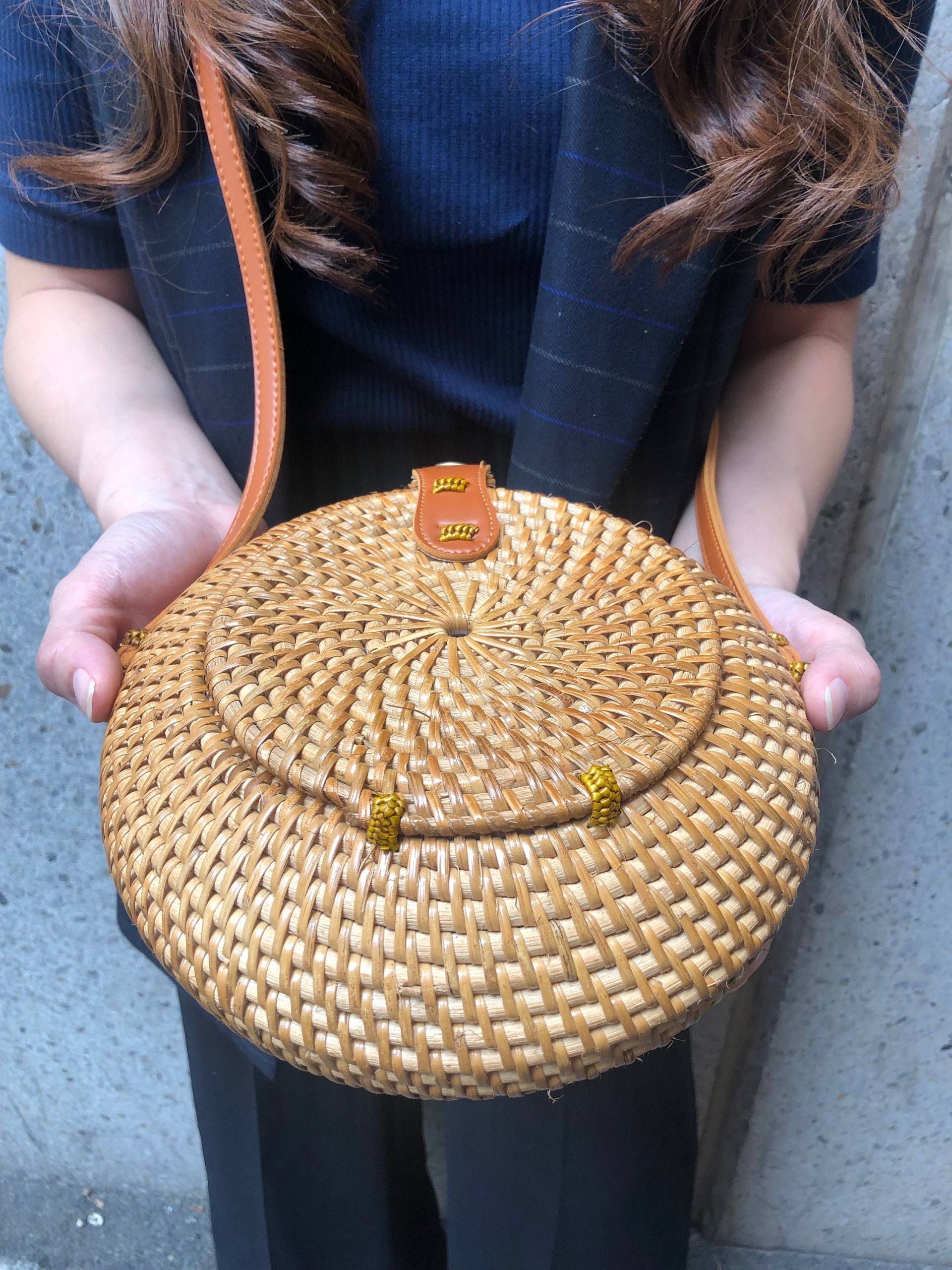 Handgewebte Krug Rattan Tasche Braun Handgewebte Krug Rattan Tasche Braun von Luxeel