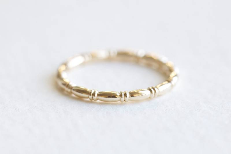 14K Gold Filled Muster Stapelring - 14K Gf Dünner in Größe 57 Und 7, Midiring, Knöchelring 14K Gold Filled Muster Stapelring - 14K Gf Dünner in Größe 57 Und 7, Midiring, Knöchelring von Luxem
