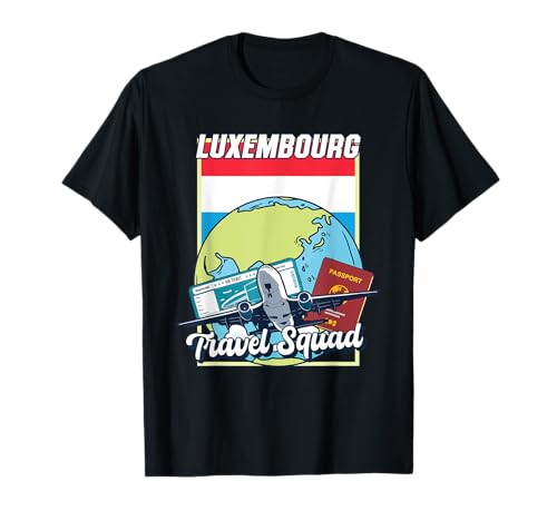 Luxembourg Gifts And Luxembourg Souvenirs Damen Unisex Frauen Reise Schwarz T-Shirt S EU Klein Crew-Ausschnitt Halbarm 1 Count 0 Pockets Stretchable T-Shirt von Luxembourg Gifts And Luxembourg Souvenirs