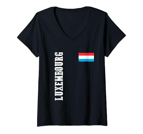 Damen Luxemburger Luxemburg T-Shirt mit V-Ausschnitt von Luxemburger Luxemburg Geschenk