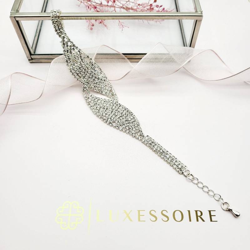 Damen Silber Armband Glamouröser Valentinsgeschenk Geschenk Geschenke Für Sie Armschmuck Brautarmband von Luxessoire