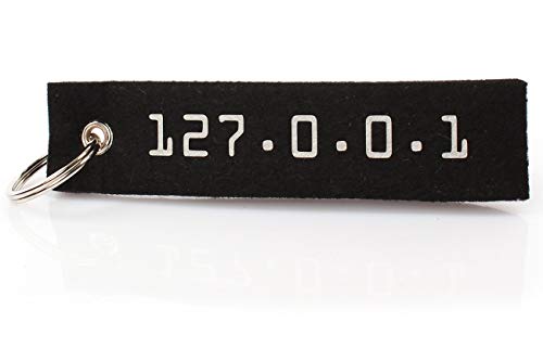 Filz Schlüsselanhänger 127.0.0.1" für Geeks, Nerds und Computer-Freaks (Gadget und Geschenk) von Luxflair