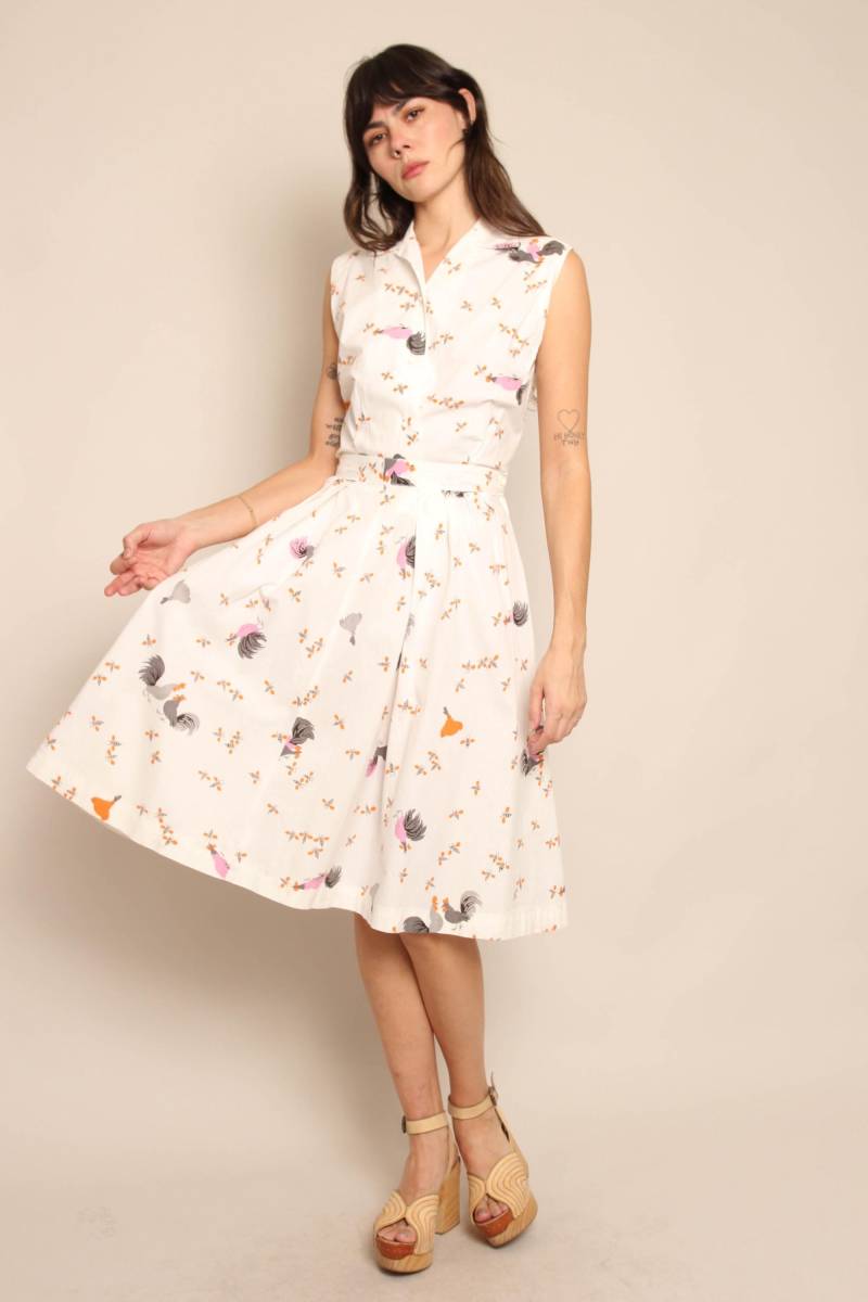 1950Er Jahre Novelty Print Set Bumble Bee & Huhn, Ross Originals, Größe S von LuxieVintage