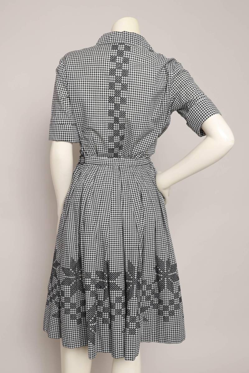 1950Er Jahre Vichykaro-Rock-Set Vintage Kreuzstich, Größe Xs von LuxieVintage