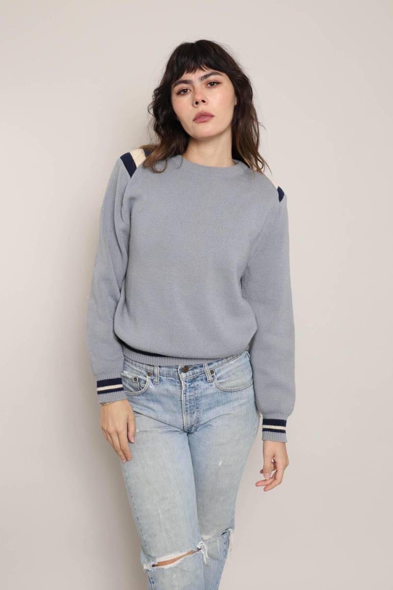 80Er Jahre Streifen Pullover Vintage Weißer Hirsch Muster, Gr S/M/L 80Er Jahre Streifen Pullover Vintage Weißer Hirsch Muster, Gr S/M/L von LuxieVintage