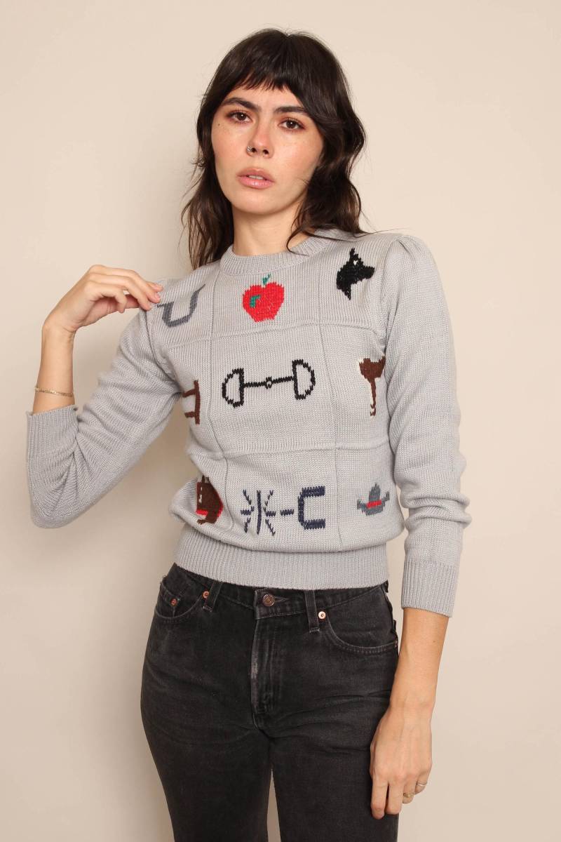 80Er Jahre Novelty Western-Pullover Vintage Sundance Deadstock Pullover, Größe Xs/S von LuxieVintage