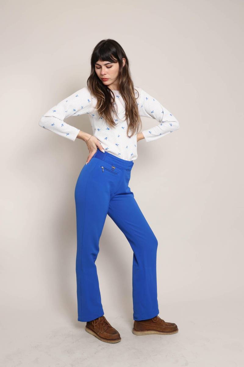 80S Blue Skyr Ski Hose Vintage Schneehose, Grösse S/M von LuxieVintage