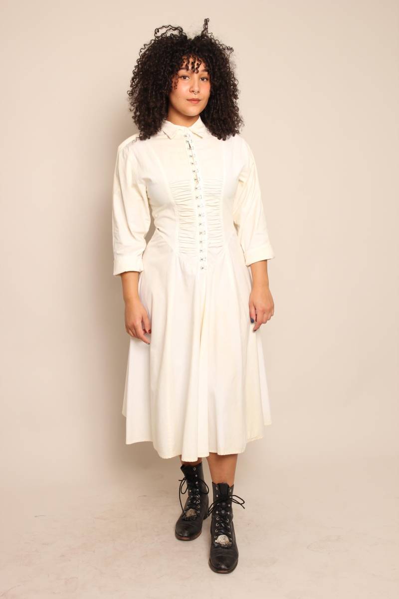 80S Good Witch Vintage Bt2 By Diamond Low Waist Korsett Kleid Aus Baumwolle, Größe M von LuxieVintage