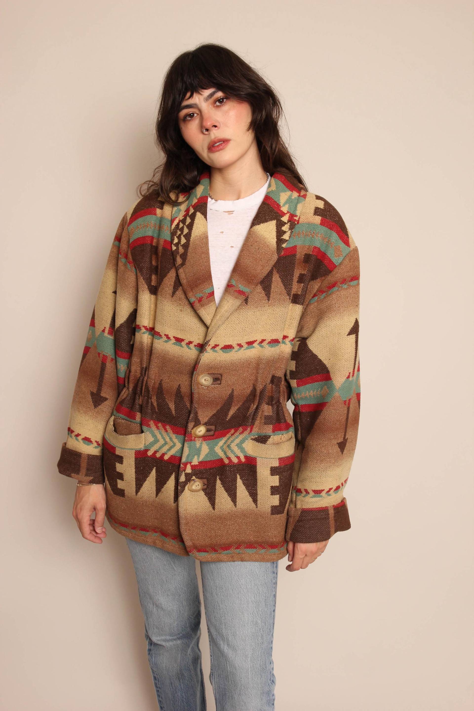 90Er Double D Ranch Wear Westernjacke Vintage Brauner Mantel, Size L von LuxieVintage