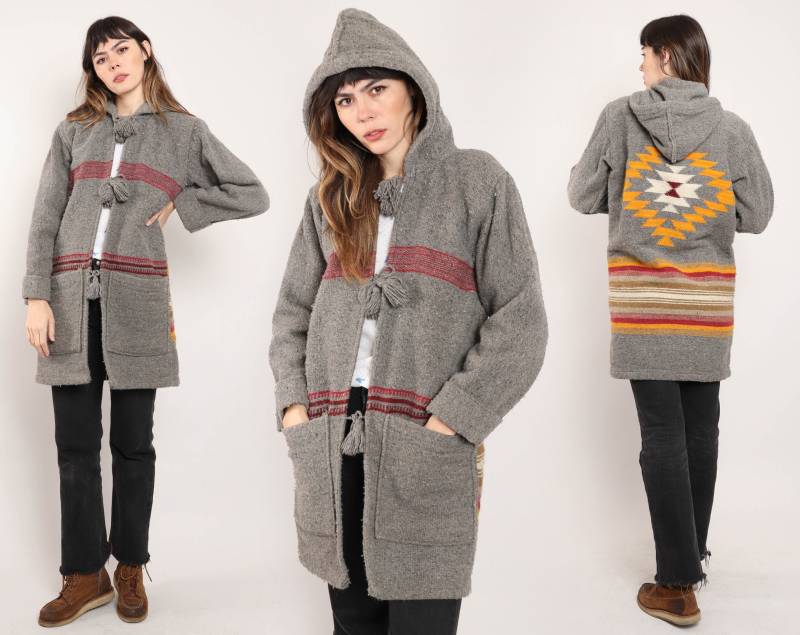 Vintage 90Er Jahre Wolljacke Mit Kapuze, Grösse S/M Vintage 90Er Jahre Wolljacke Mit Kapuze, Grösse S/M von LuxieVintage