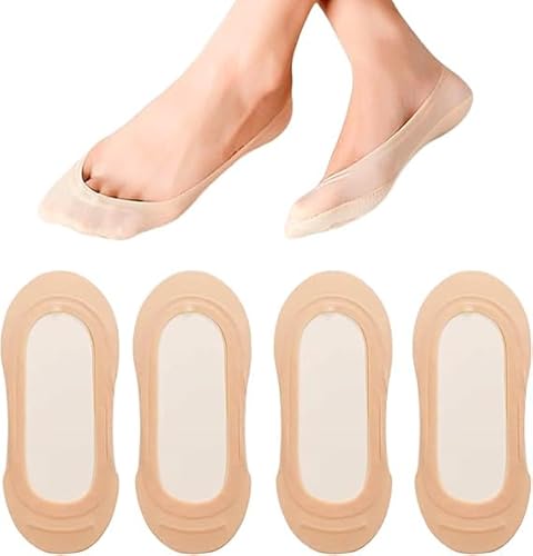 6 Paar Frauen No Show Socken Ultra Low Cut Liner Non Slip Invisible für Loafer Boot Flats (Haut) von Luxiremi