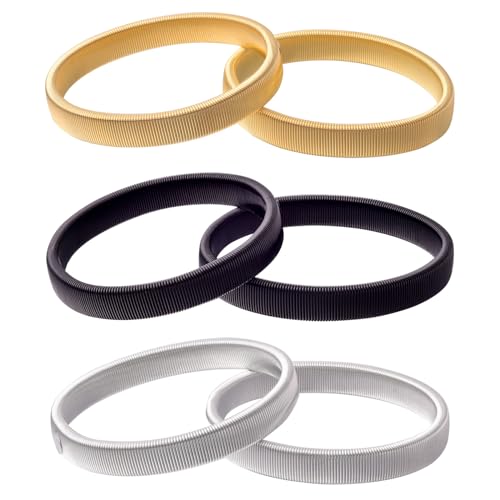 Luxiremi 3 Paar Hemdenhalter Strumpfbänder mit langen Ärmeln, rutschfeste Metall-Strumpfbänder verhindern das Verrutschen der Manschetten, angenehm zu tragen, Einheitsgröße, gold, 14*20*2 von Luxiremi