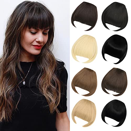 Luxiremi Clip in Pony Schokolade Braun Face Pony Clip in Fringe Bangs Extension Dick Fake Haarteile für Damen Frauen von Luxiremi