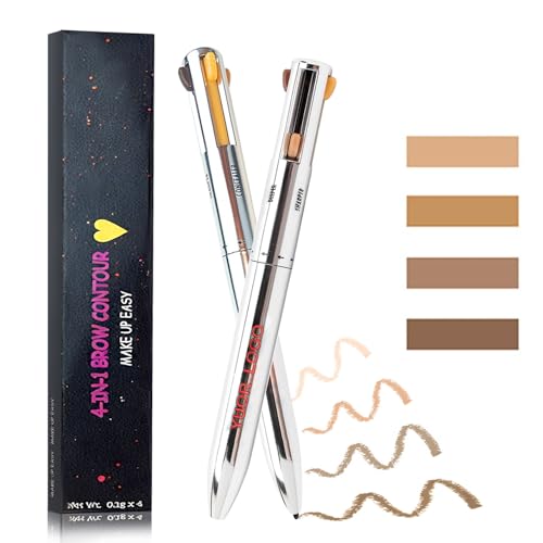 4 In 1 Multifunktion Makeup Augenbrauenstift Brow Pencil – Wasserfester Make Up Stift, Langanhaltende Augenbrauenfarbe, Eyeliner, Augenbrauenliner, Concealer, All In One Touch Up Stift, Braunes Augenb von LuxoCare