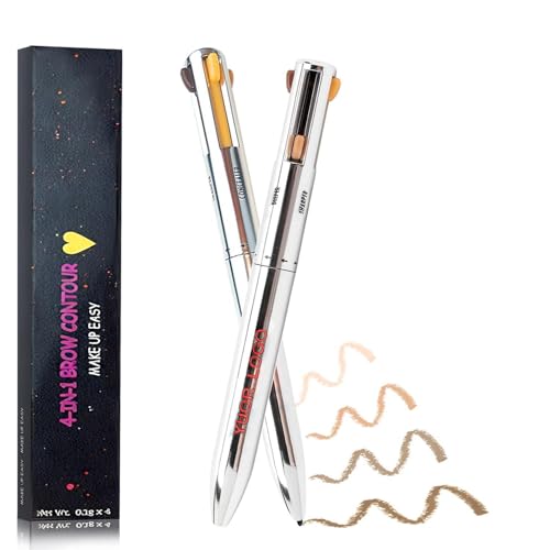 Eyebrow Pencil 4-in-1 Augenbrauenstift -mit 4 Farben Augenbrauenstift & Spiralbürstchen erzeugt natürliche Augenbrauen,Micro Brow Pencil Kann Leicht Natürliche Langanhaltend Face Make-Up von LuxoCare