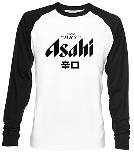 Asahi Super Dry Design Unisex Weiß Baseball T-Shirt Herren Damen Baseball T-Shirt von Luxogo