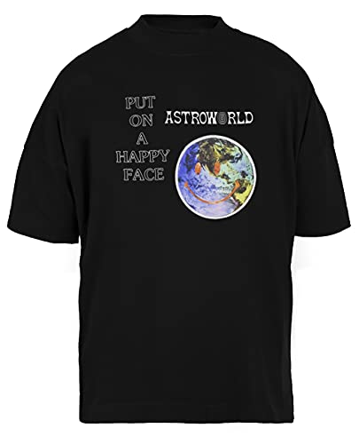 Astroworld Put On A Happy Face Logo Unisex Schwarz Baggy T-Shirt Herren Damen Baggy Men's Women's Black T-Shirt XXXL Astroworld Put On A Happy Face Logo Unisex Schwarz Baggy T-Shirt Herren Damen Baggy Men's Women's Black T-Shirt XXXL von Luxogo