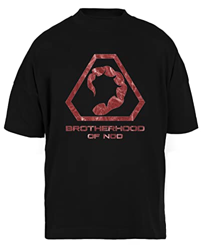 Brotherhood of Nod Logo Unisex Schwarz Baggy T-Shirt Herren Damen Baggy Men's Women's Black T-Shirt XL von Luxogo