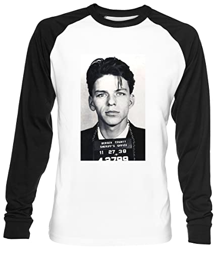 Frank Sinatra Mugshot Unisex Weiß Baseball T-Shirt Herren Damen Baseball T-Shirt von Luxogo