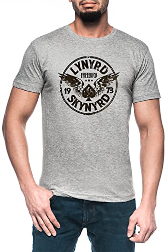 Free Bird - Lynyrd Logo Herren Grau T-Shirt Kurzarm Men's Grey T-Shirt von Luxogo