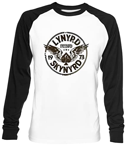 Free Bird - Lynyrd Logo Unisex Weiß Baseball T-Shirt Herren Damen Baseball T-Shirt von Luxogo