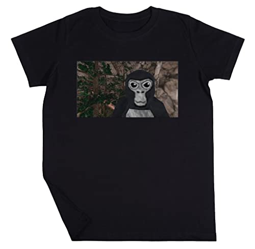 Gorilla-Tag-AFFE-Meme Jungen Mädchen Unisex Kinder Schwarz T-Shirt Kurzarm Kids Black T-Shirt von Luxogo