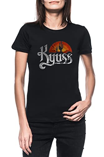 Kyuss Music Group Damen Schwarz T-Shirt Kurzarm Women's Black T-Shirt M von Luxogo